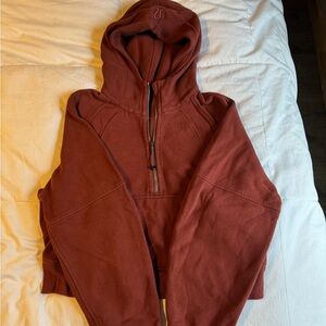 Rust Red Hooded Sweatshirt
